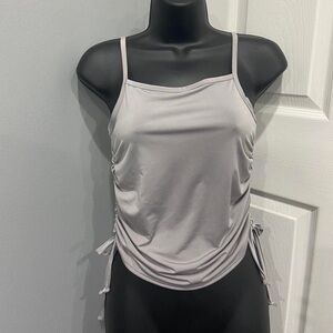 Gray ruched side tank